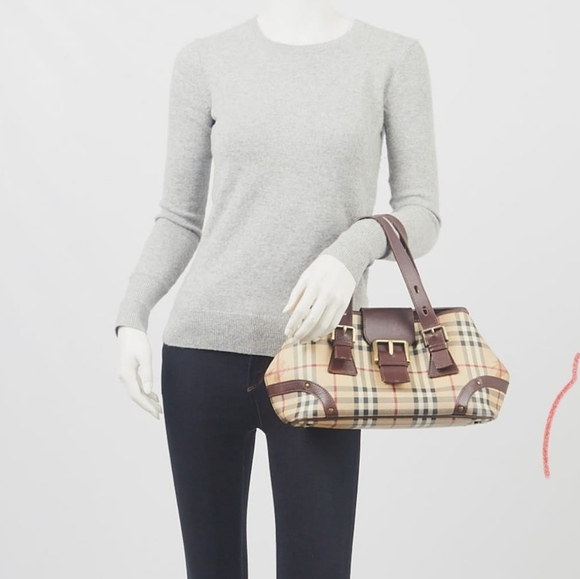 Authentic BURBERRY Classic Check Haymarket Satchel Bag - Picture 11 of 12